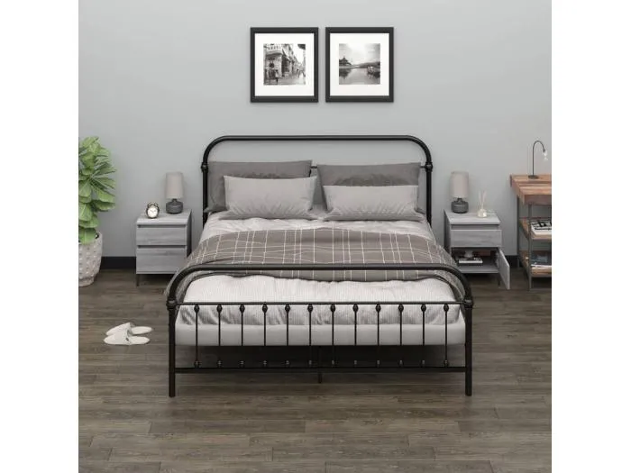 2er-Set Nachttische Nachtschrank Grau Sonoma 40x35x50 cm -RN47339