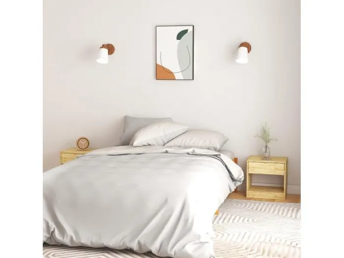 2er-Set Nachttische Nachtschrank 40x31x40 cm Massivholz Kiefer -RN36757