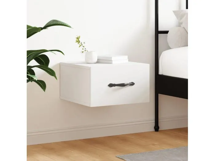 Wand-Nachttisch Nachtschrank Weiß 35x35x20 cm -RN31114
