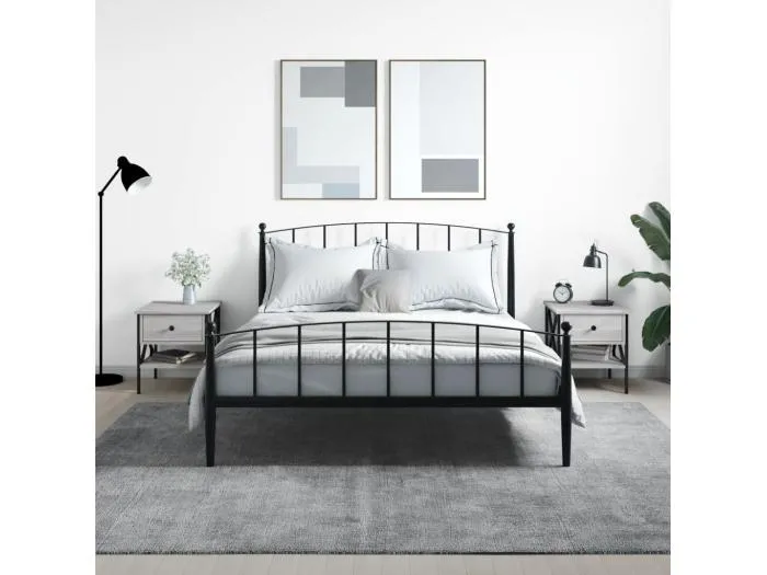 2er-Set Nachttische Nachtschrank Grau Sonoma 40x42x45 cm Holzwerkstoff -RN96617