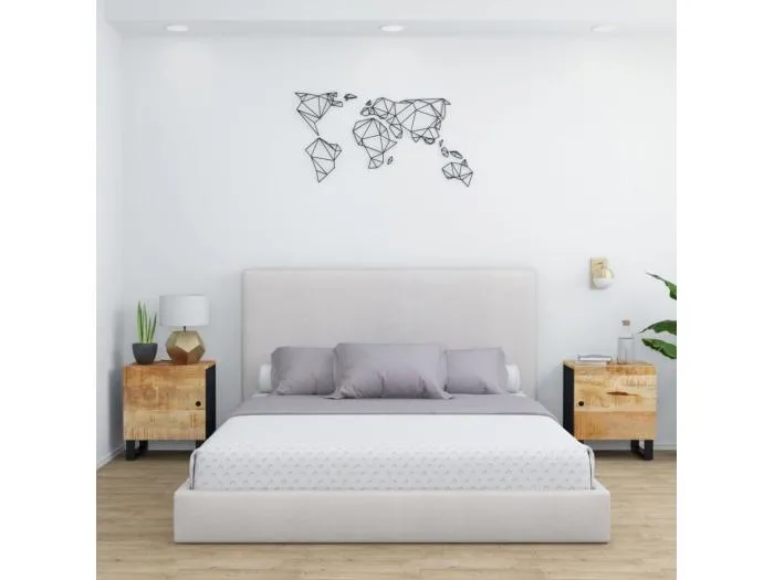 2er-Set Nachttische Nachtschrank 40x33x46 cm Massivholz Mango -RN80235