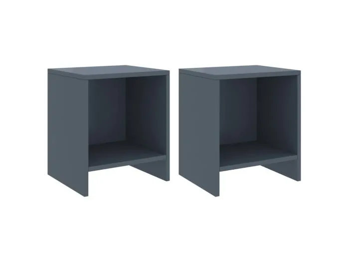 2er-Set Nachttische Nachtschrank Hellgrau 35x30x40 cm Kiefer Massivholz -RN47858
