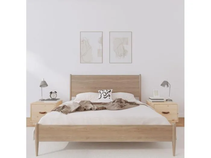 2er-Set Nachttische Nachtschrank 40x34x35 cm Massivholz Kiefer -RN73596