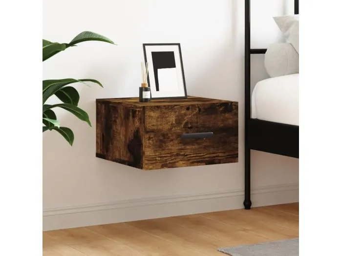 Wand-Nachttisch Nachtschrank Räuchereiche 35x35x20 cm -RN51562