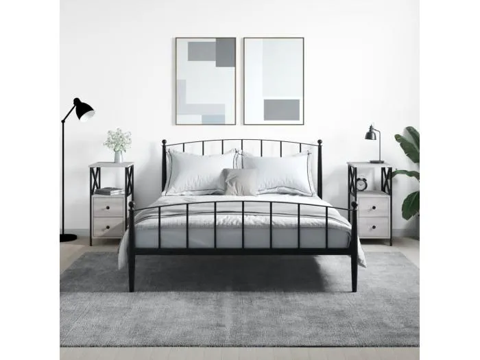 2er-Set Nachttische Nachtschrank Grau Sonoma 34x35,5x70 cm Holzwerkstoff -RN14429