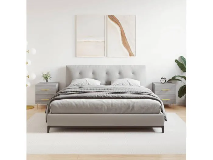 2er-Set Nachttische Nachtschrank Grau Sonoma 40x35x47,5 cm Holzwerkstoff -RN90890