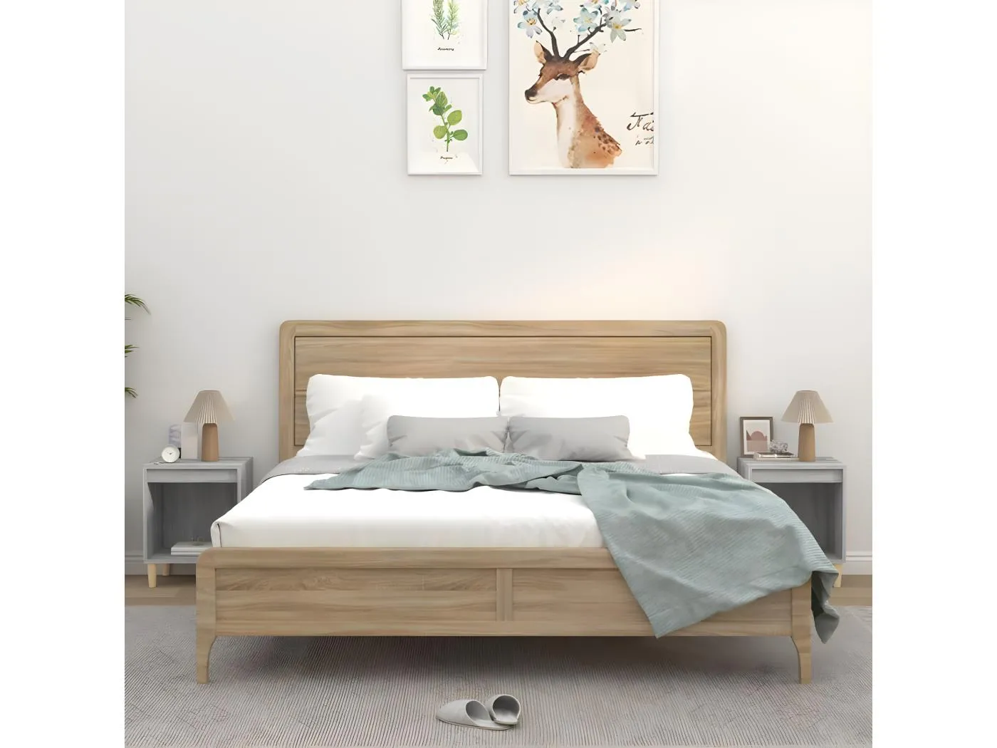 2er-Set Nachttische Nachtschrank Grau Sonoma 40x35x50 cm -RN95714