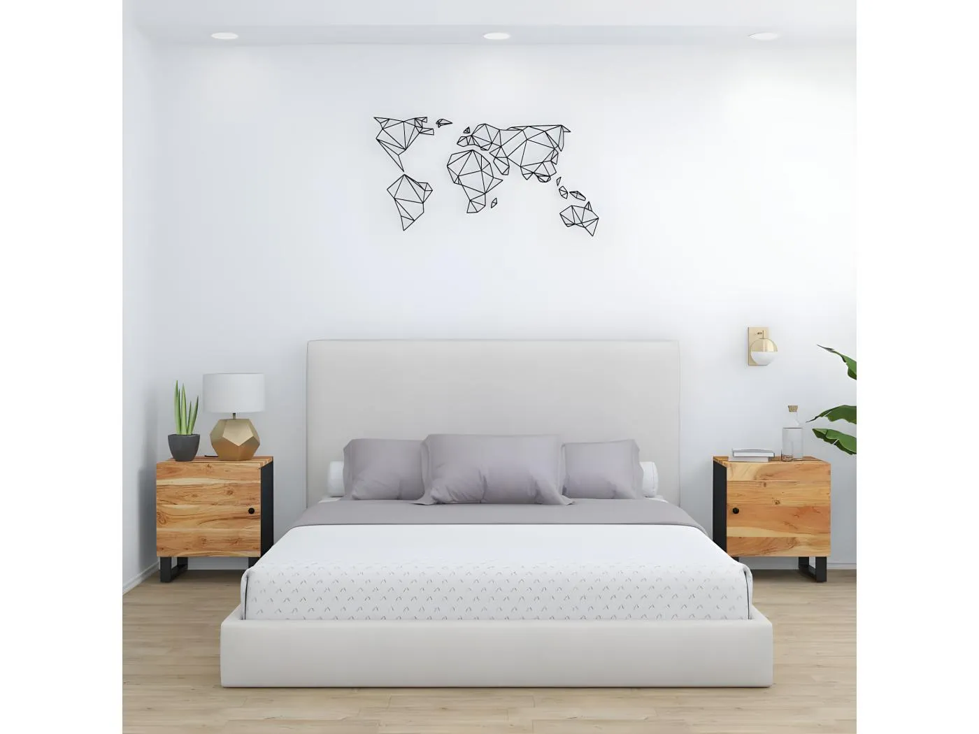 2er-Set Nachttische Nachtschrank 40x33x46 cm Massivholz Akazie -RN29723