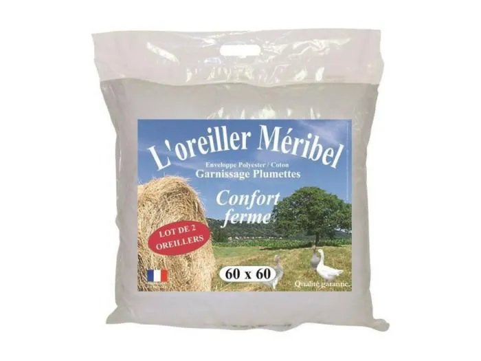 Set aus 2 Kissen MERIBEL Plumettes 60x60cm DODO Confort Ferme