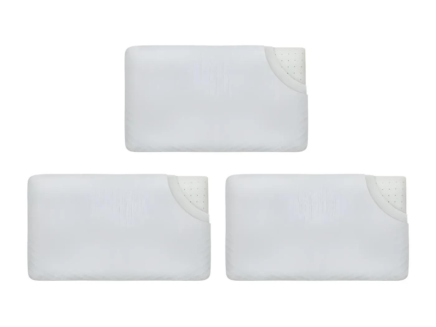 Set aus 3 atmungsaktiven Kinderkissen aus Bambusstoff 50x30x5,5 INPHYSIO