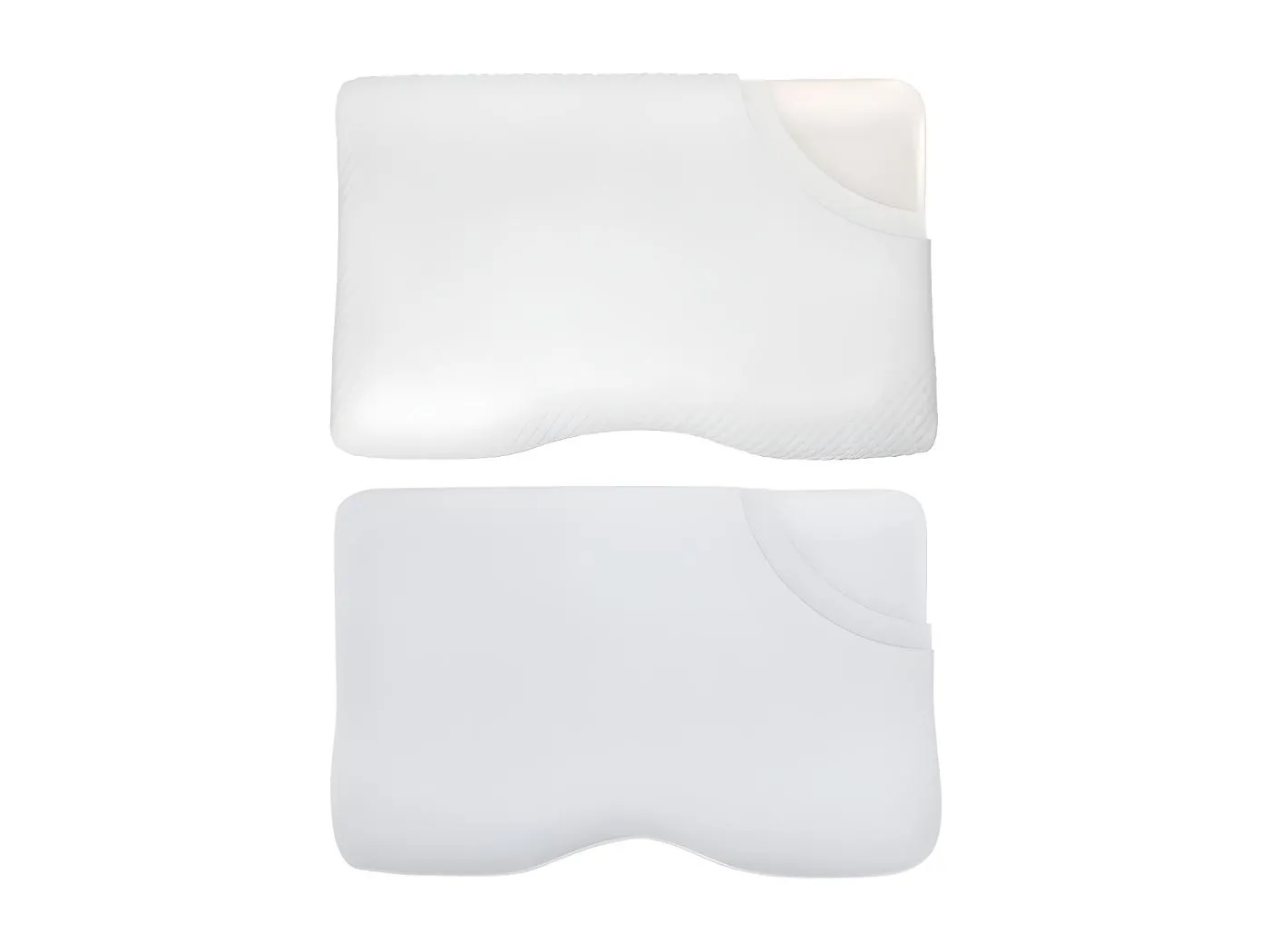 Luxus Ergonomisches Kissen mit kühlendem ICE FraîcheTouch Kissenbezug 60x35x12 und 3 Kissenbezügen