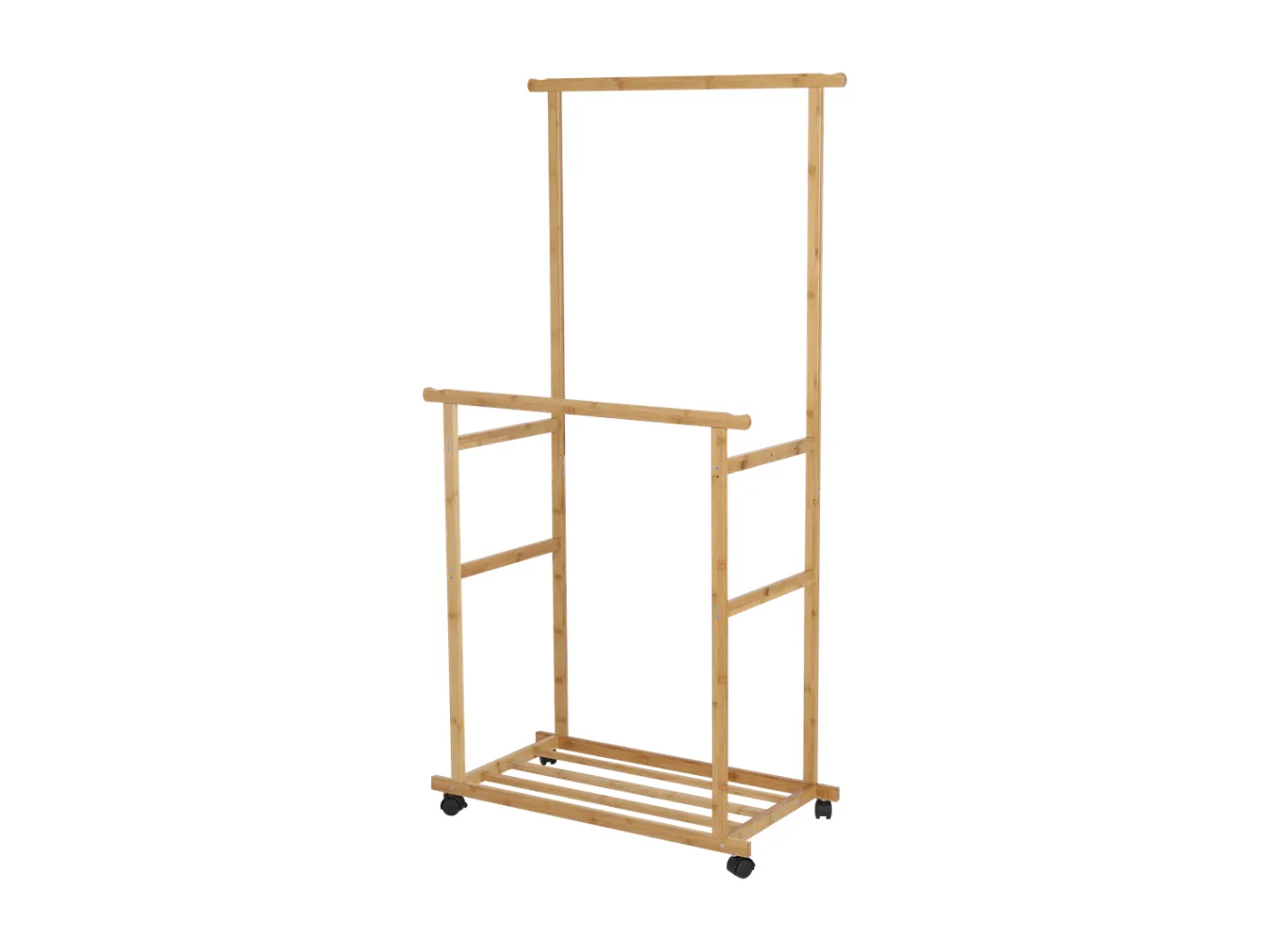 Doppelter Kleiderständer - L80 cm H160 cm - Bambus