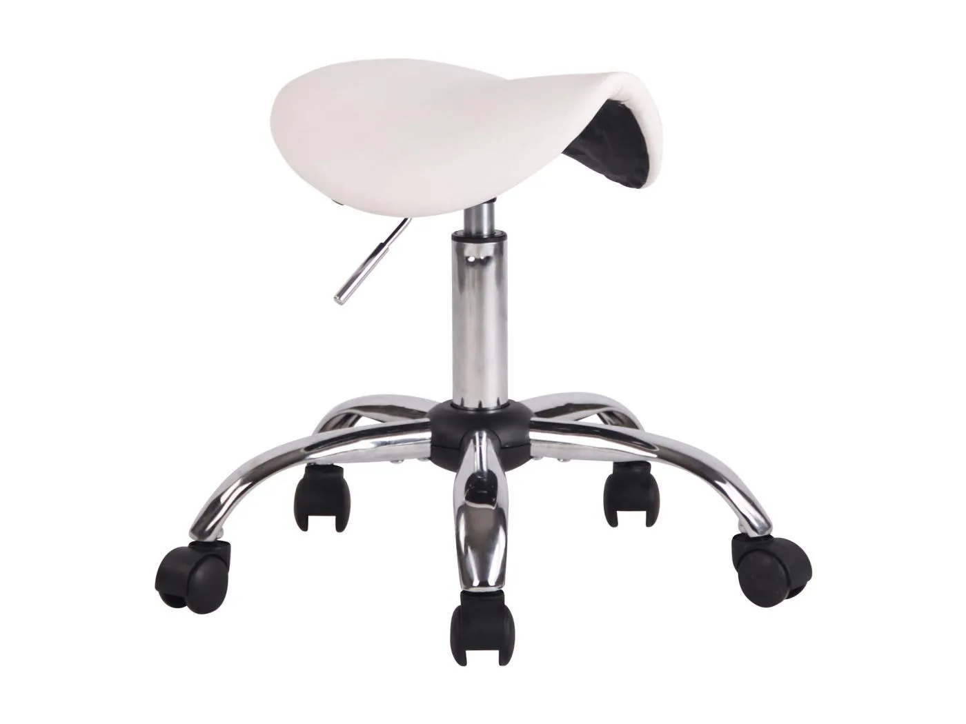 Sitzhocker - Kunstleder & Metall in Chromoptik - weiß - Augsburg