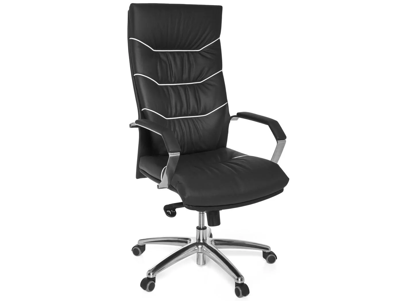 XXL Chefsessel Echtleder schwarz Bürostuhl Drehstuhl Schreibtischstuhl