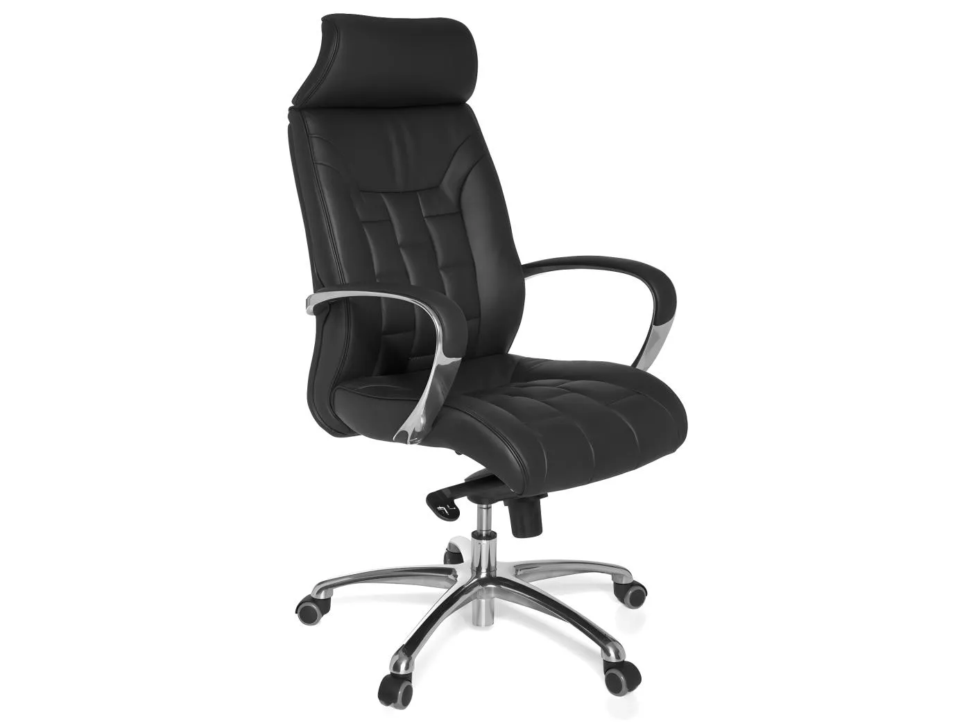 XXL Chefsessel Echtleder schwarz Drehstuhl Bürostuhl bis 120KG NEU