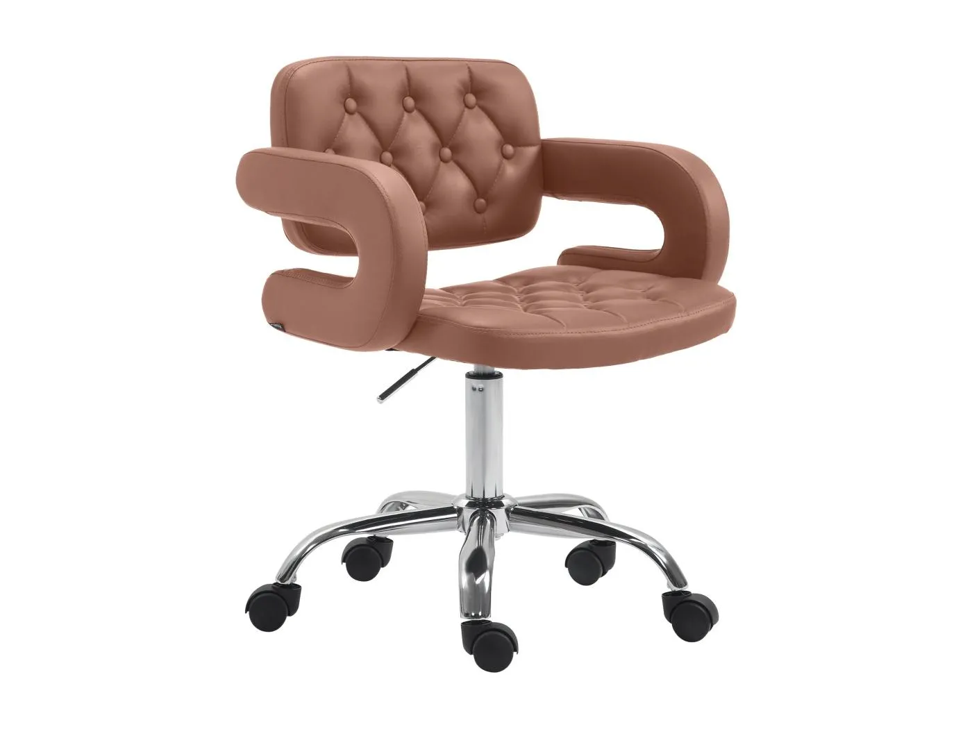 Bürostuhl - Kunstleder & Metall in Chromoptik - cognac - Dublin