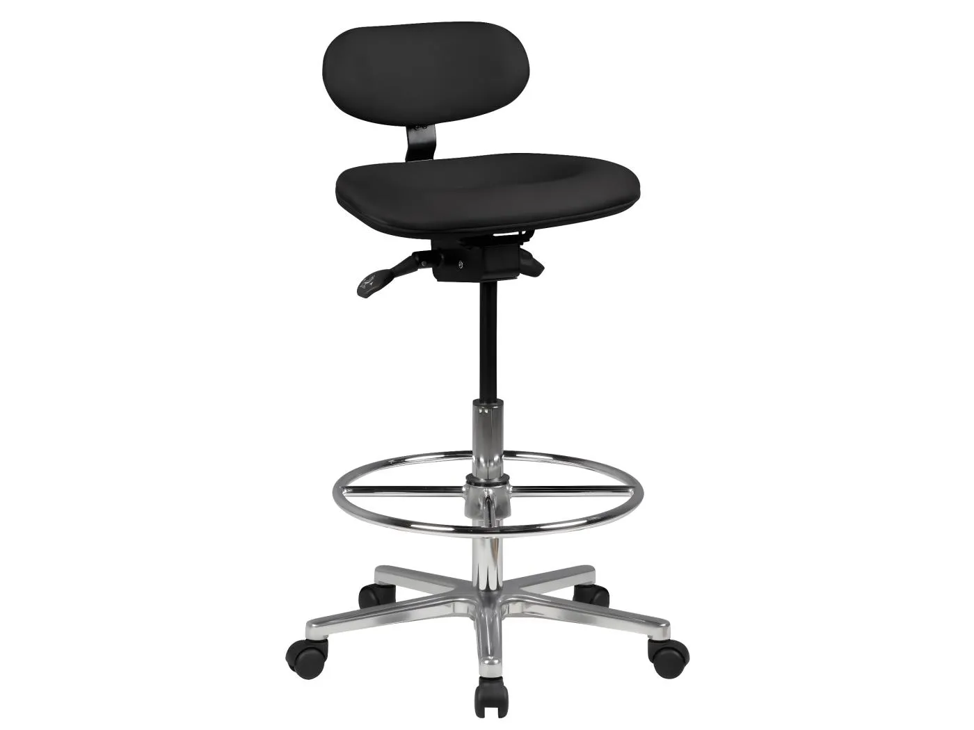 Arbeitsstuhl Rollhocker mit Lehne Höhenverstellbar Drehhocker Hocker Stehhilfe