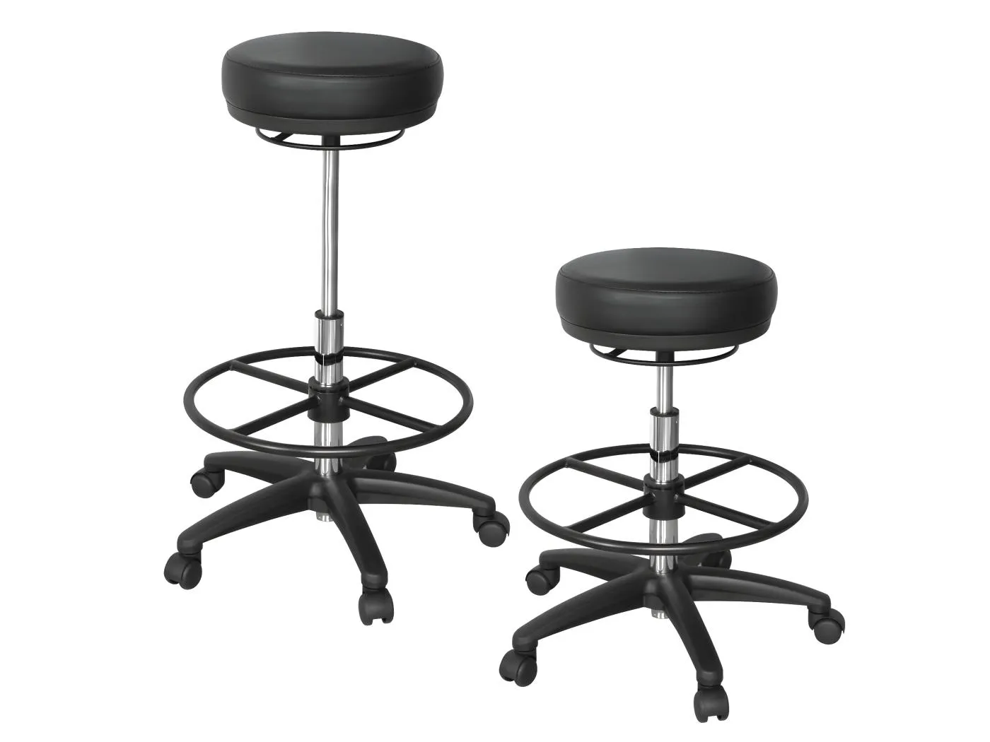 Arbeitsstuhl Rollhocker ohne Lehne Höhenverstellbar Drehhocker Hocker Stehhilfe