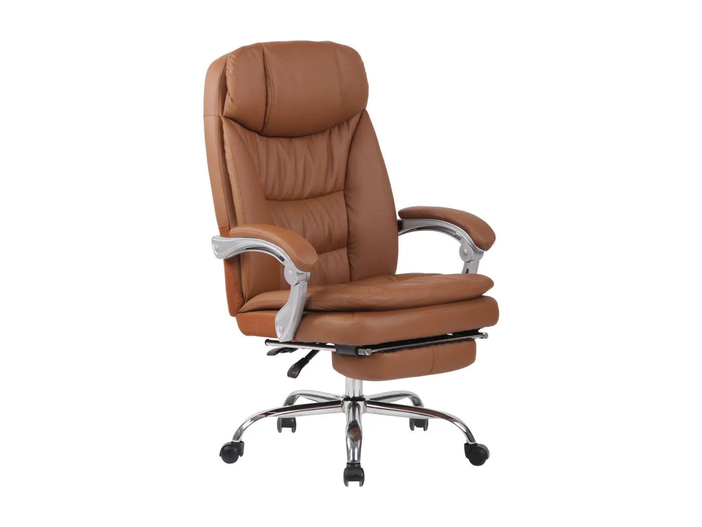 Bürosessel - Kunstleder & weiß - hellbraun - XL Troy