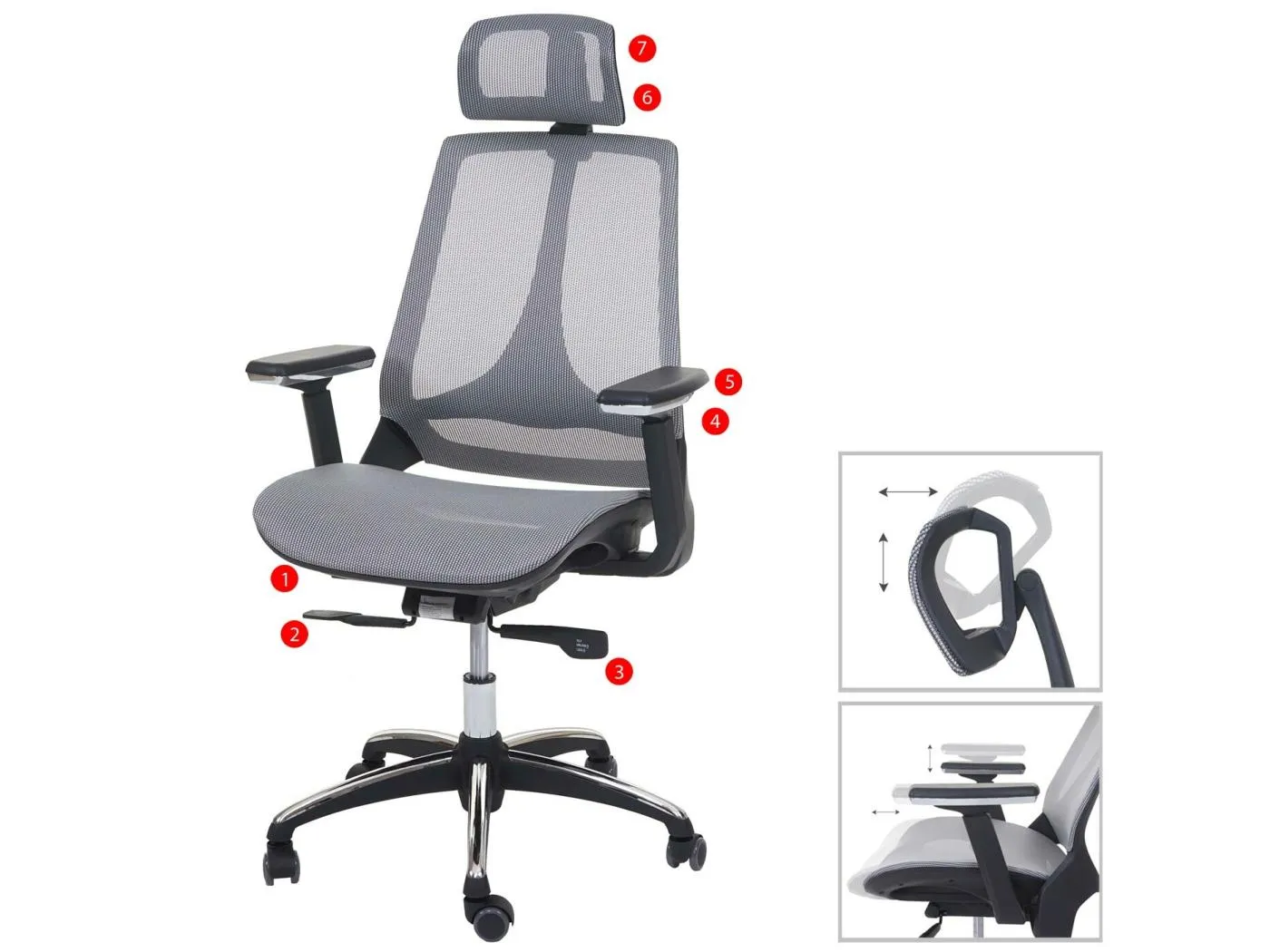 Bürostuhl MCW-A59, Grau/grau