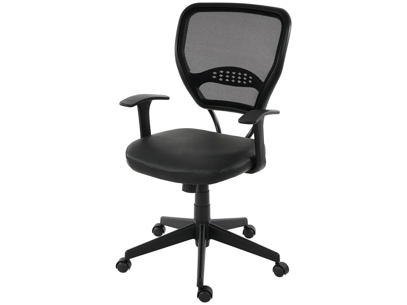 Profi-Bürostuhl Chicago Kunstleder, Schwarz mit Armlehnen