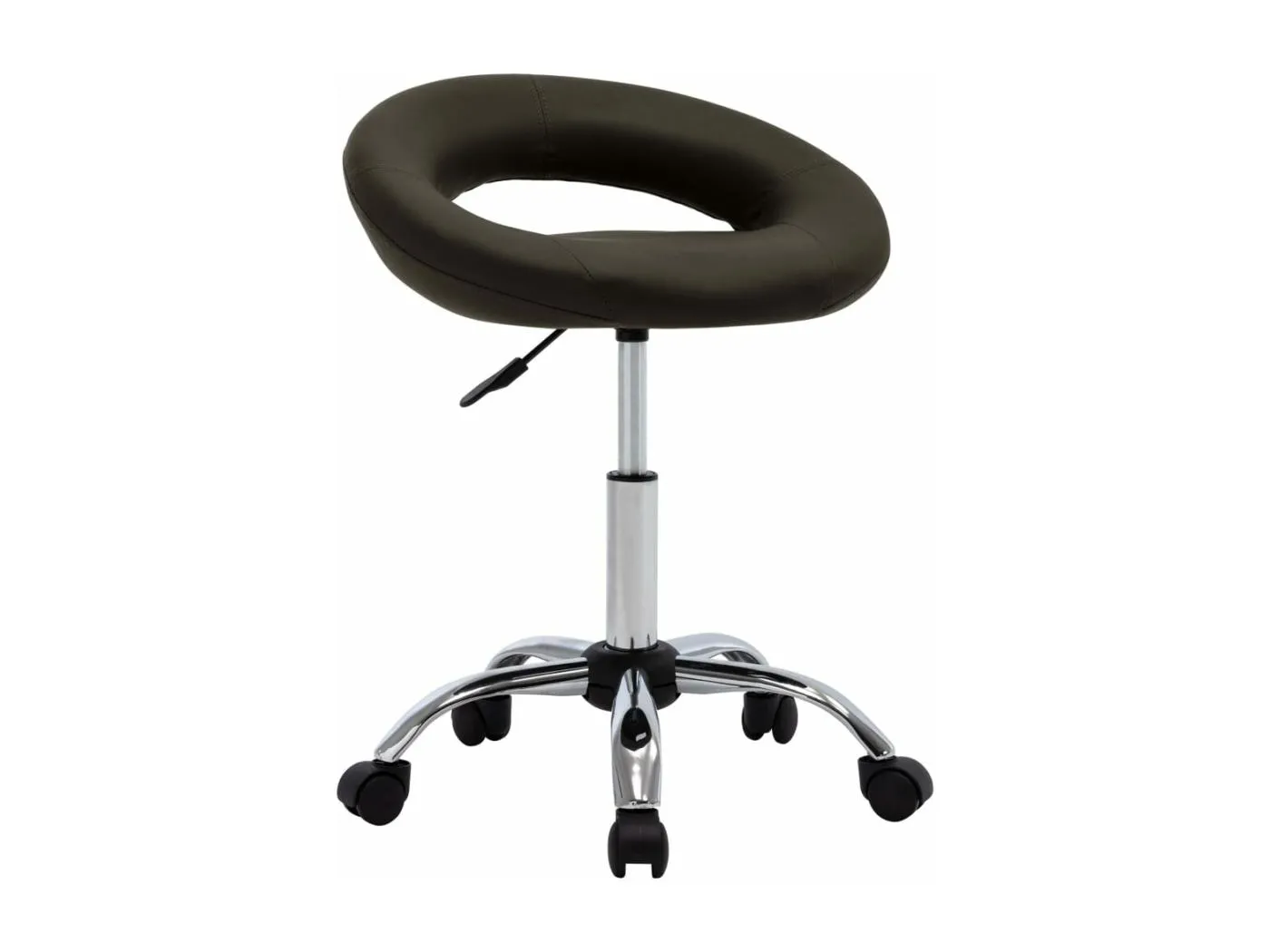 Arbeitshocker auf Rollen Braun Kunstleder