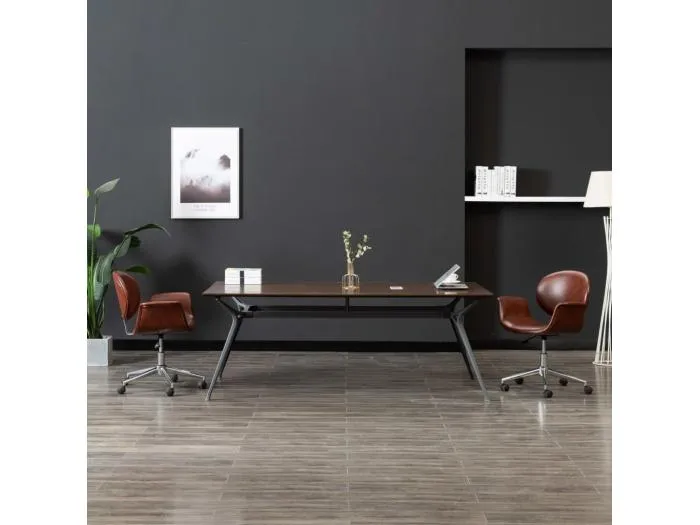 Drehbarer Bürostuhl Braun Kunstleder