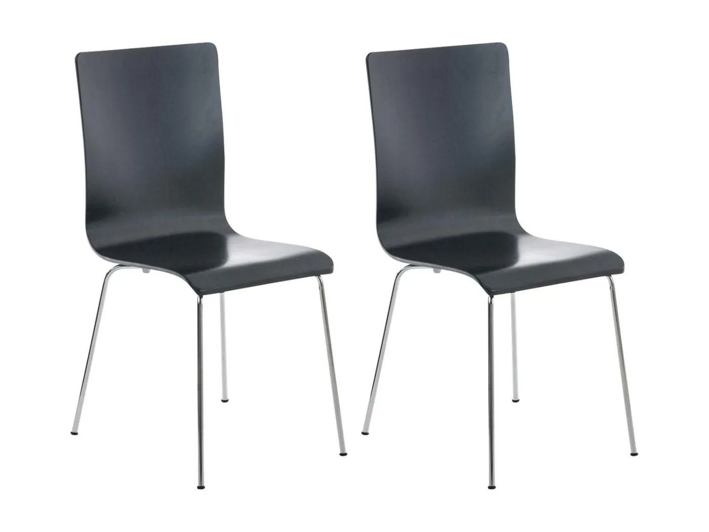 2er Set Konferenzstuhl - Holz & antik - schwarz - PEPE