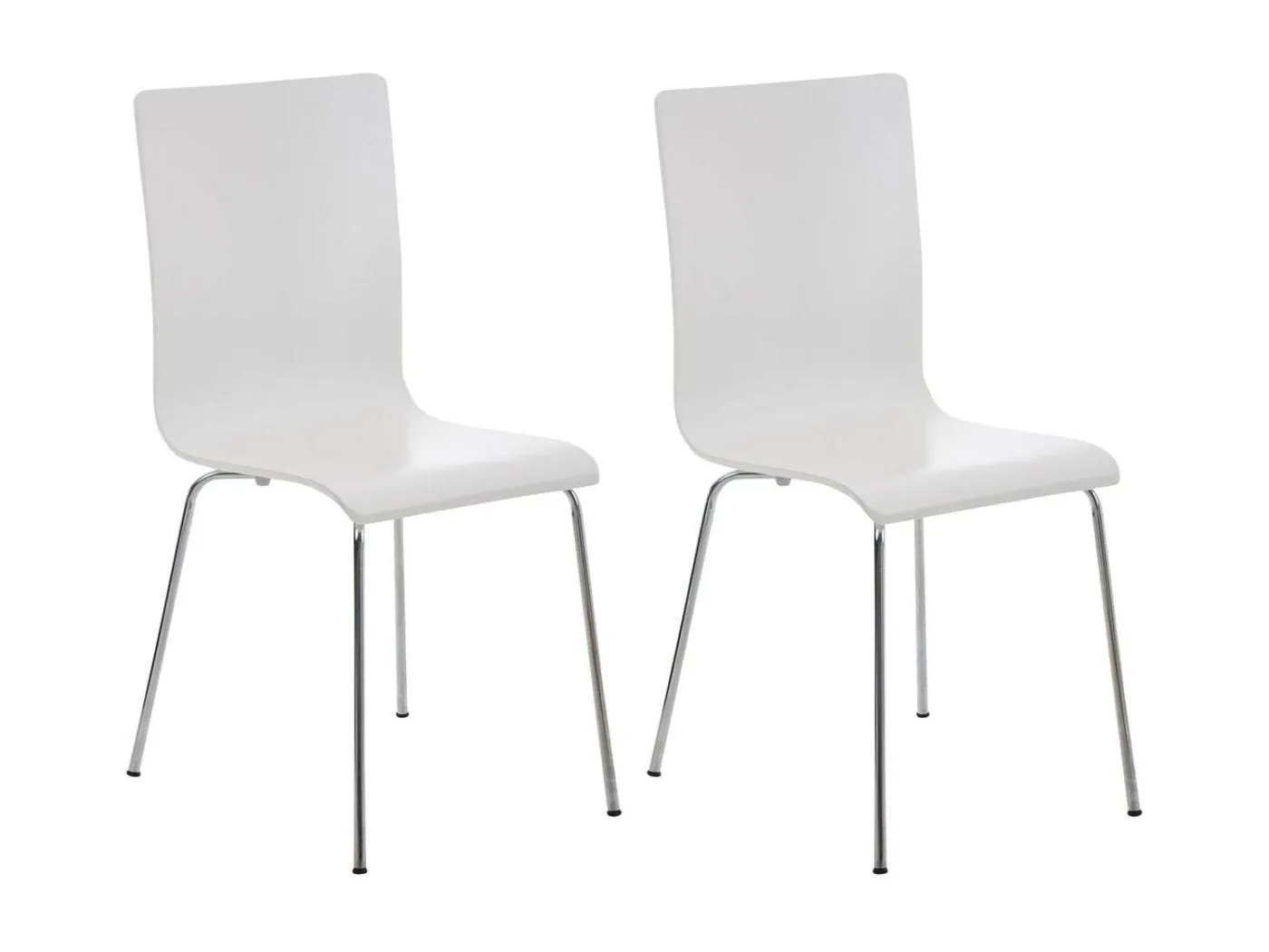 2er Set Konferenzstuhl - Holz & antik - weiß - PEPE