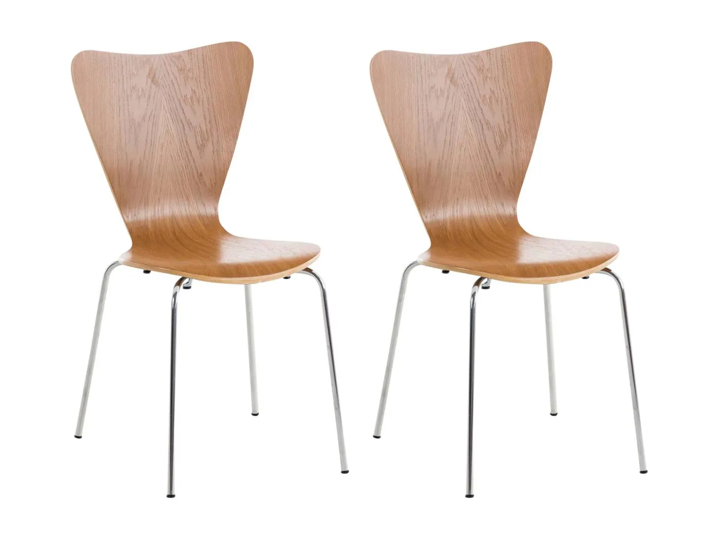 2er Set Konferenzstuhl - Holz & antik - eiche - Calisto