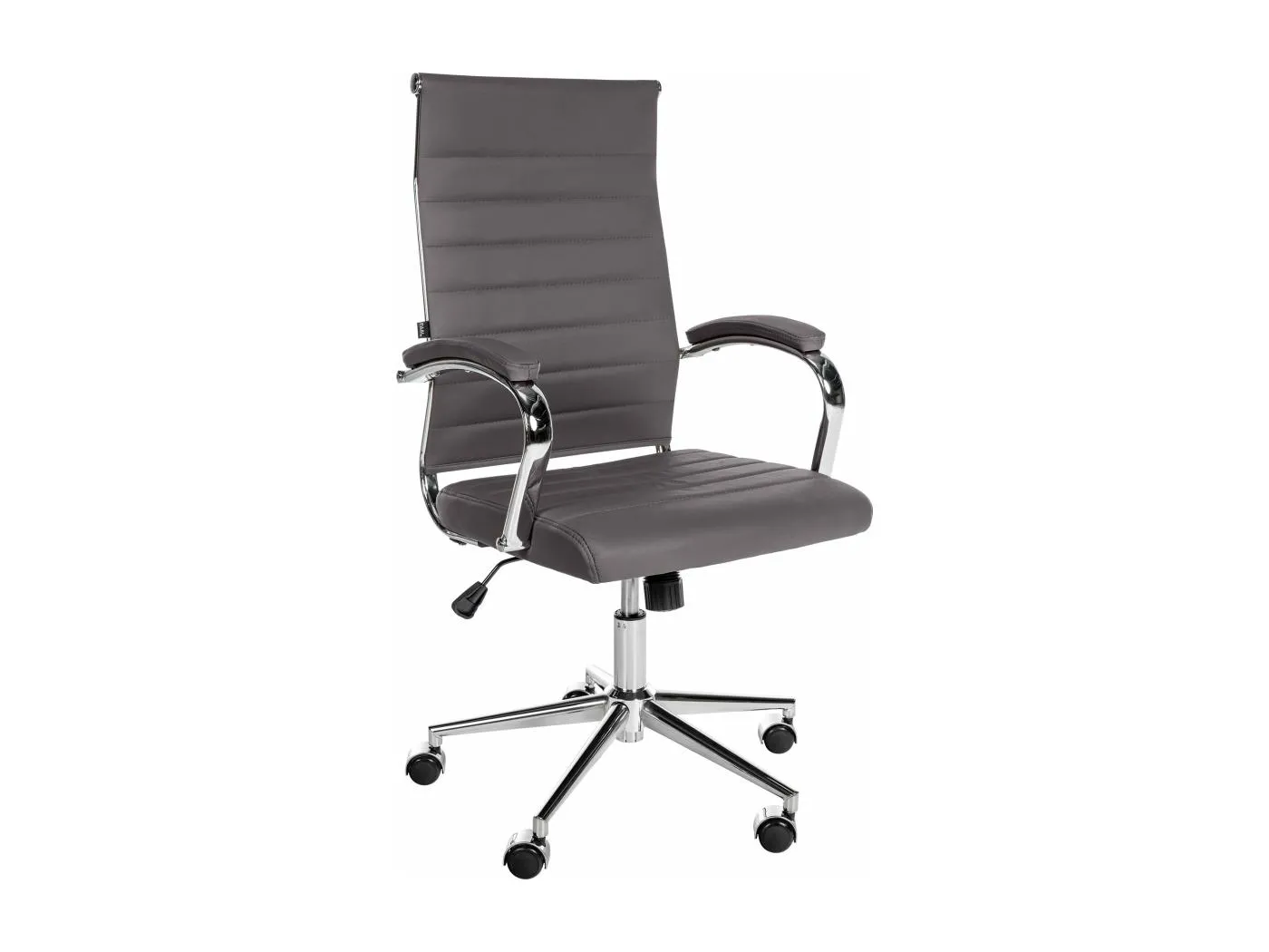 Bürostuhl - Echtleder & schwarz - grau - Mollis