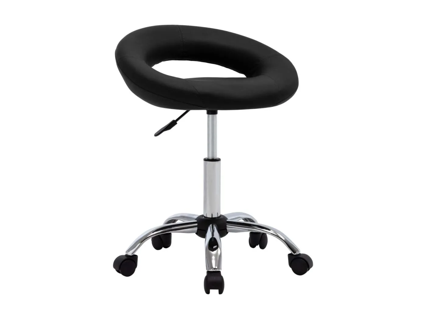 Arbeitshocker auf Rollen Schwarz Kunstleder