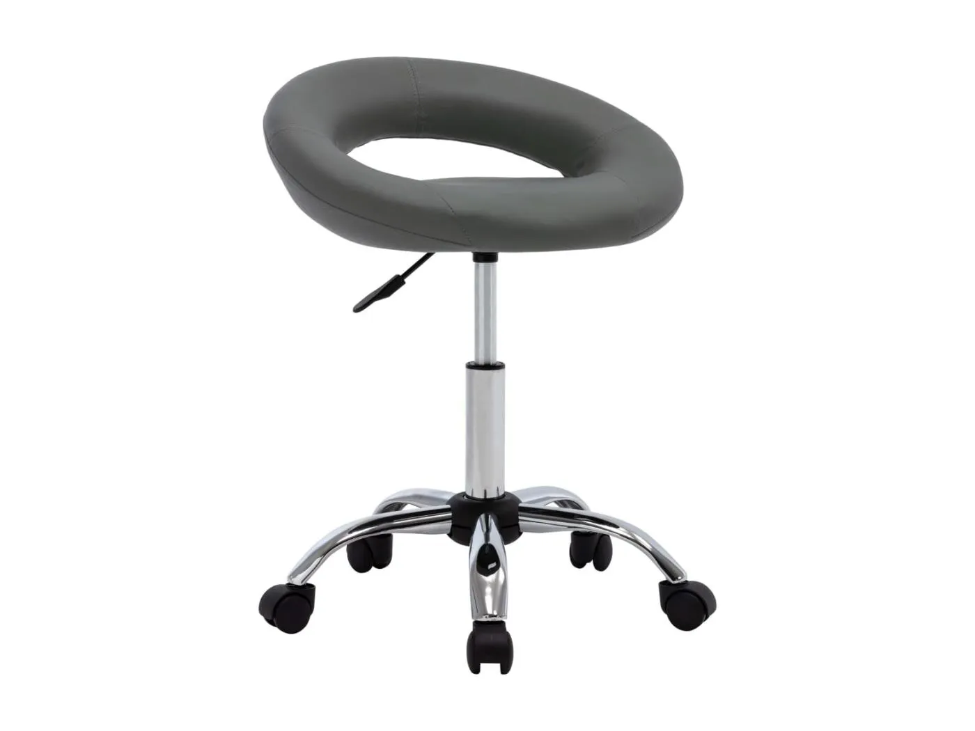 Arbeitshocker auf Rollen Grau Kunstleder