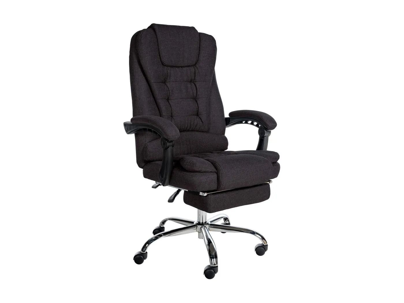 Bürosessel - Stoff & Metall in Chromoptik - schwarz - Oxygen