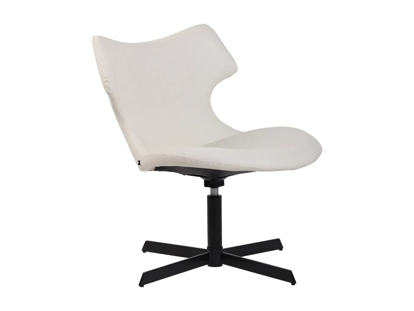 Gondelstuhl - Kunstleder & Metall matt schwarz - weiß - Welland