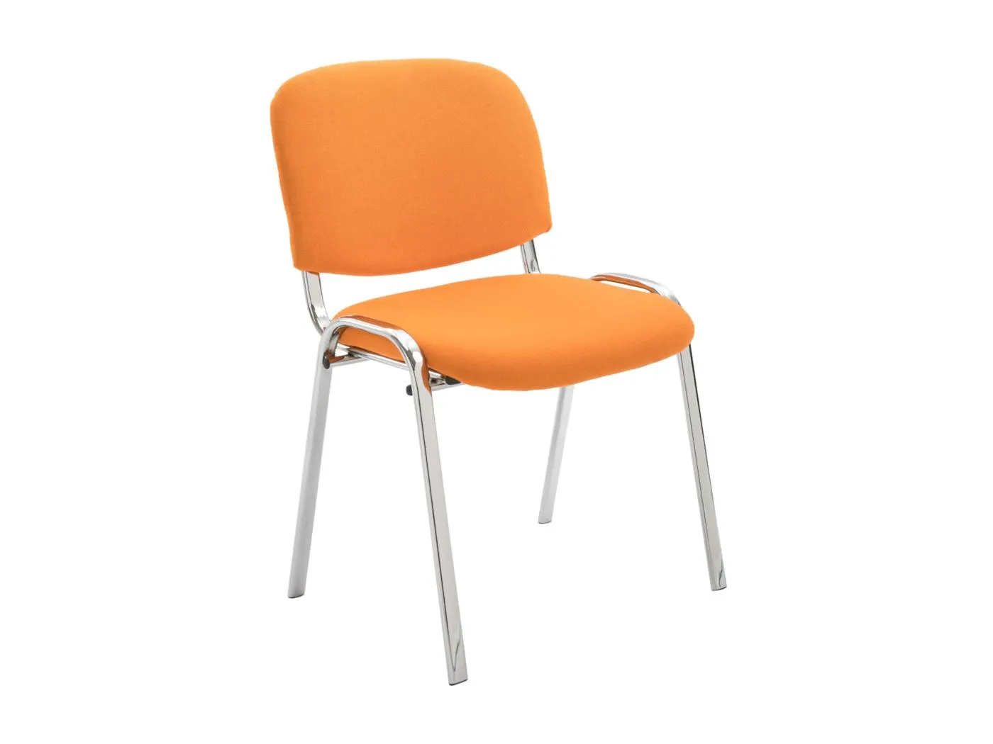 Konferenzstuhl - Stoff & Metall in Chromoptik - orange - Ken