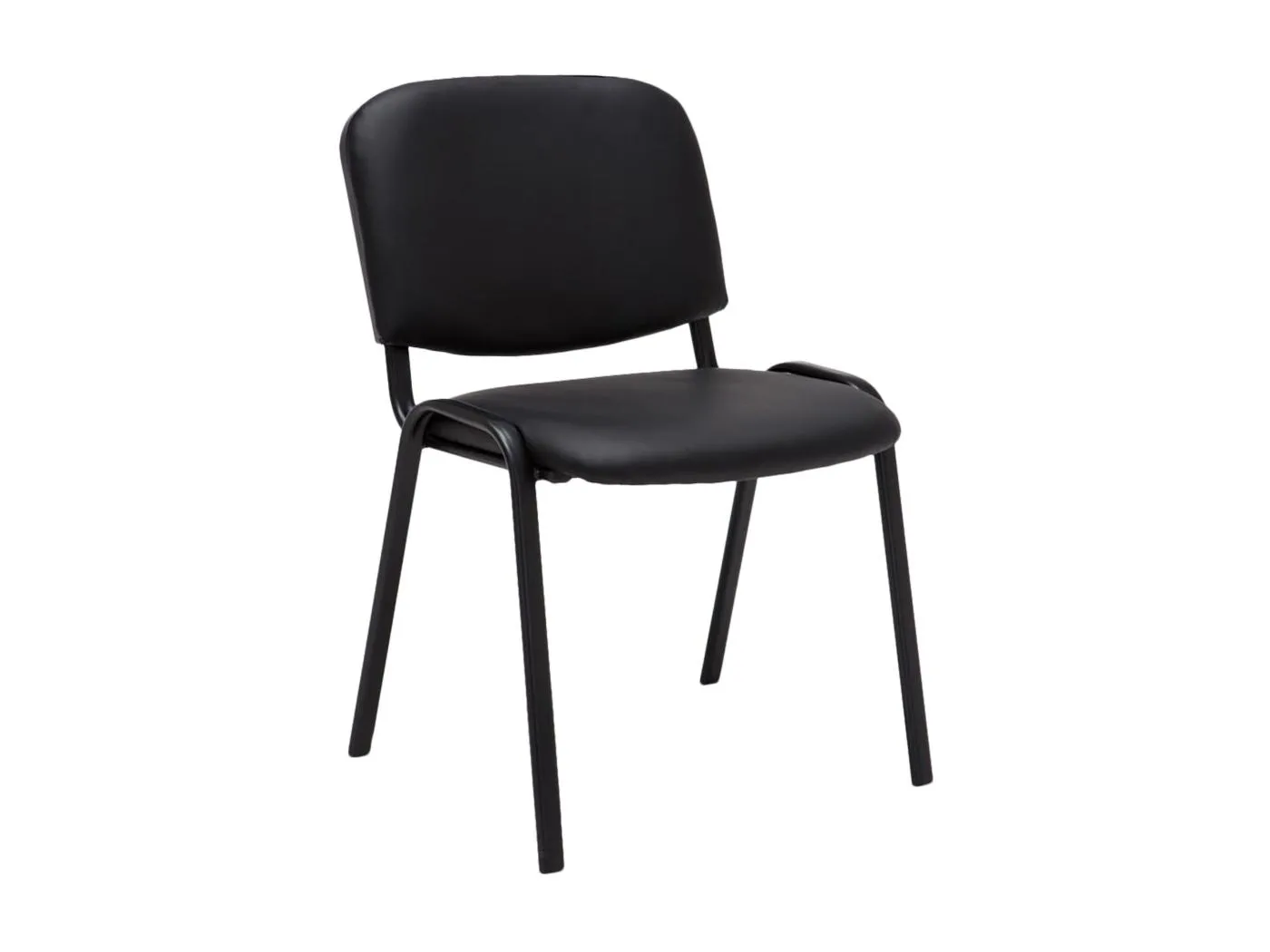 Konferenzstuhl - Kunstleder & Metall matt schwarz - schwarz - Ken