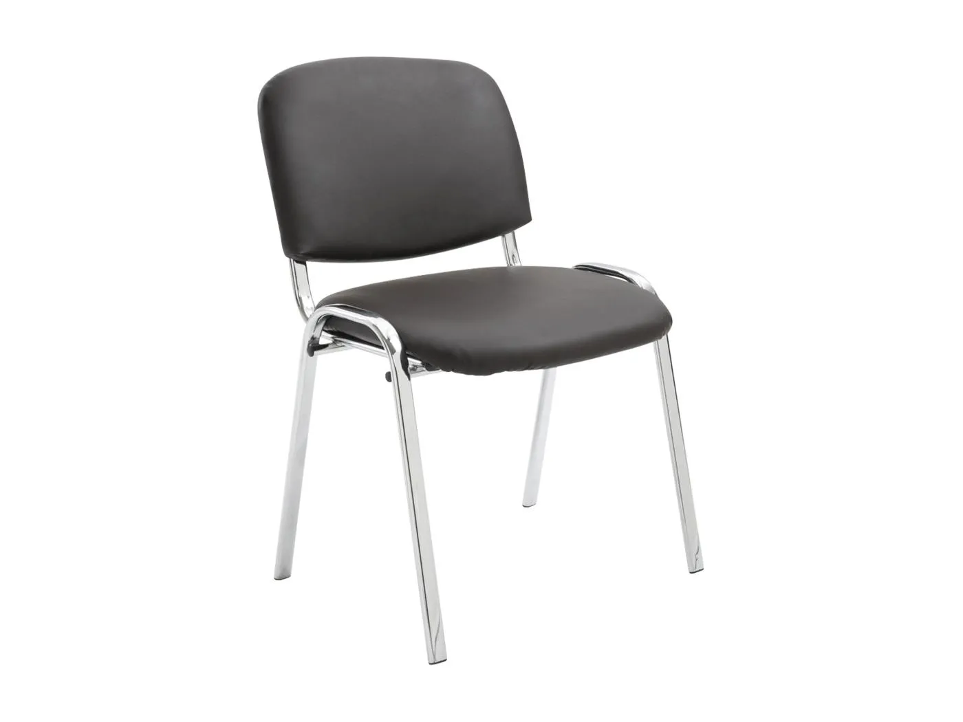 Konferenzstuhl - Kunstleder & Metall in Chromoptik - braun - Ken