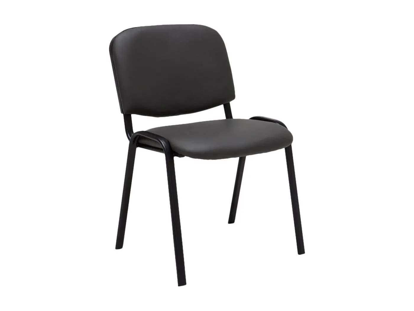 Konferenzstuhl - Kunstleder & Metall matt schwarz - grau - Ken