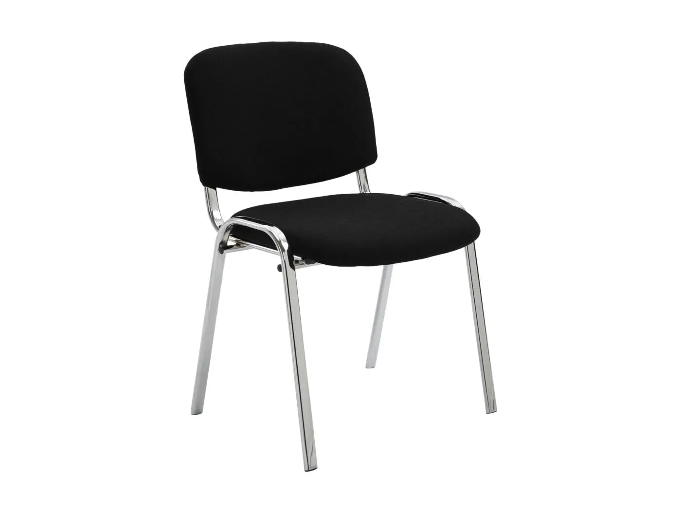 Konferenzstuhl - Stoff & Metall in Chromoptik - schwarz - Ken