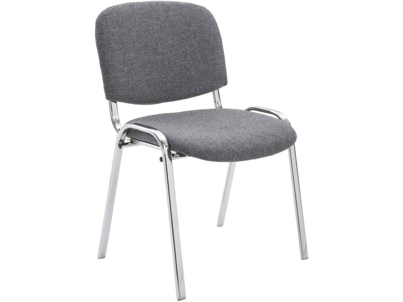 Konferenzstuhl - Stoff & Metall in Chromoptik - grau - Ken