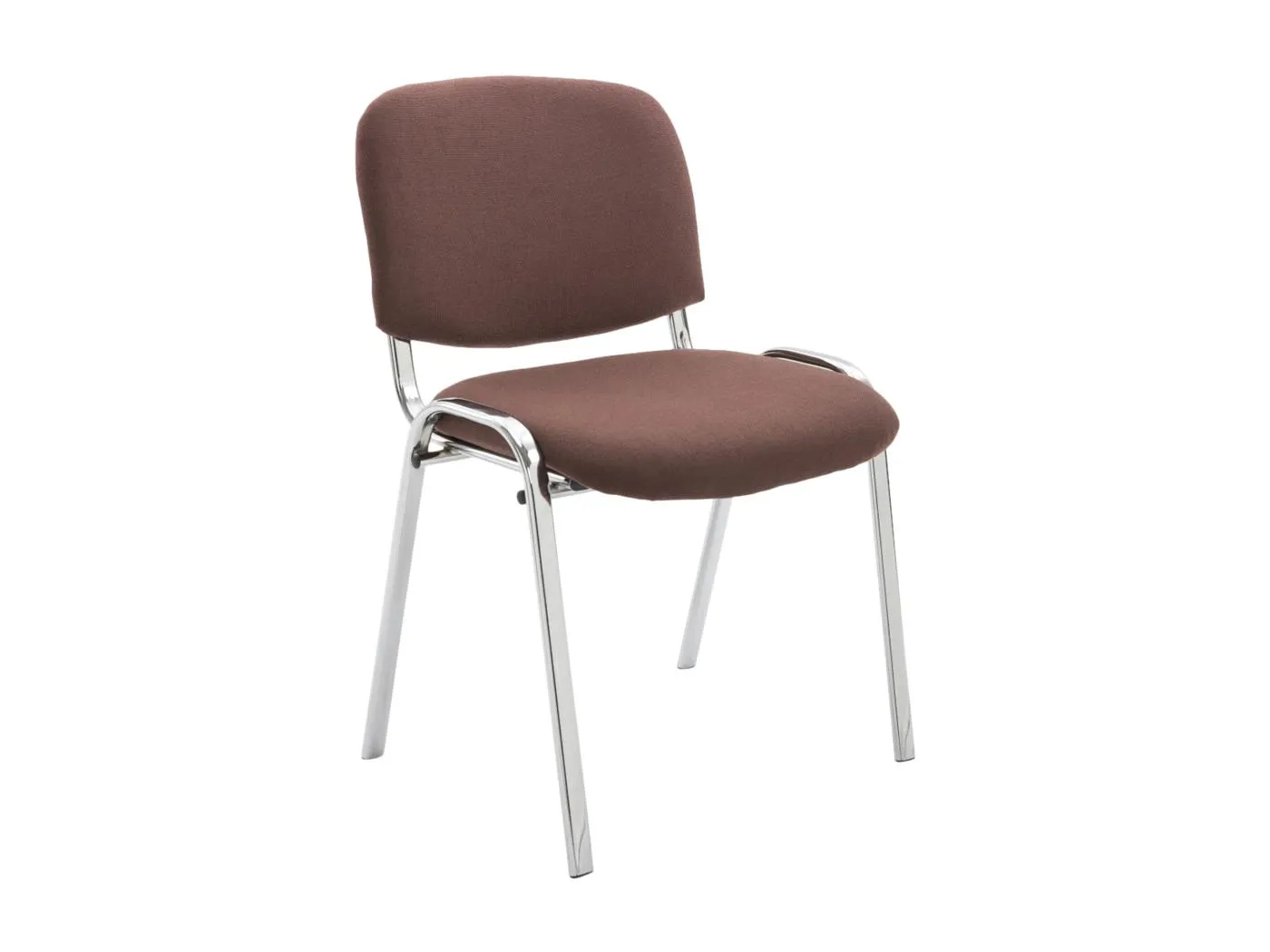 Konferenzstuhl - Stoff & Metall in Chromoptik - braun - Ken