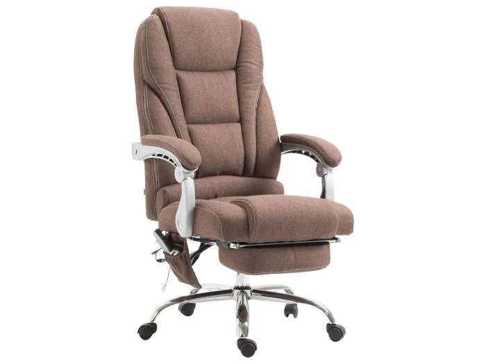 Bürostuhl - Stoff & Metall in Chromoptik - braun - Pacific