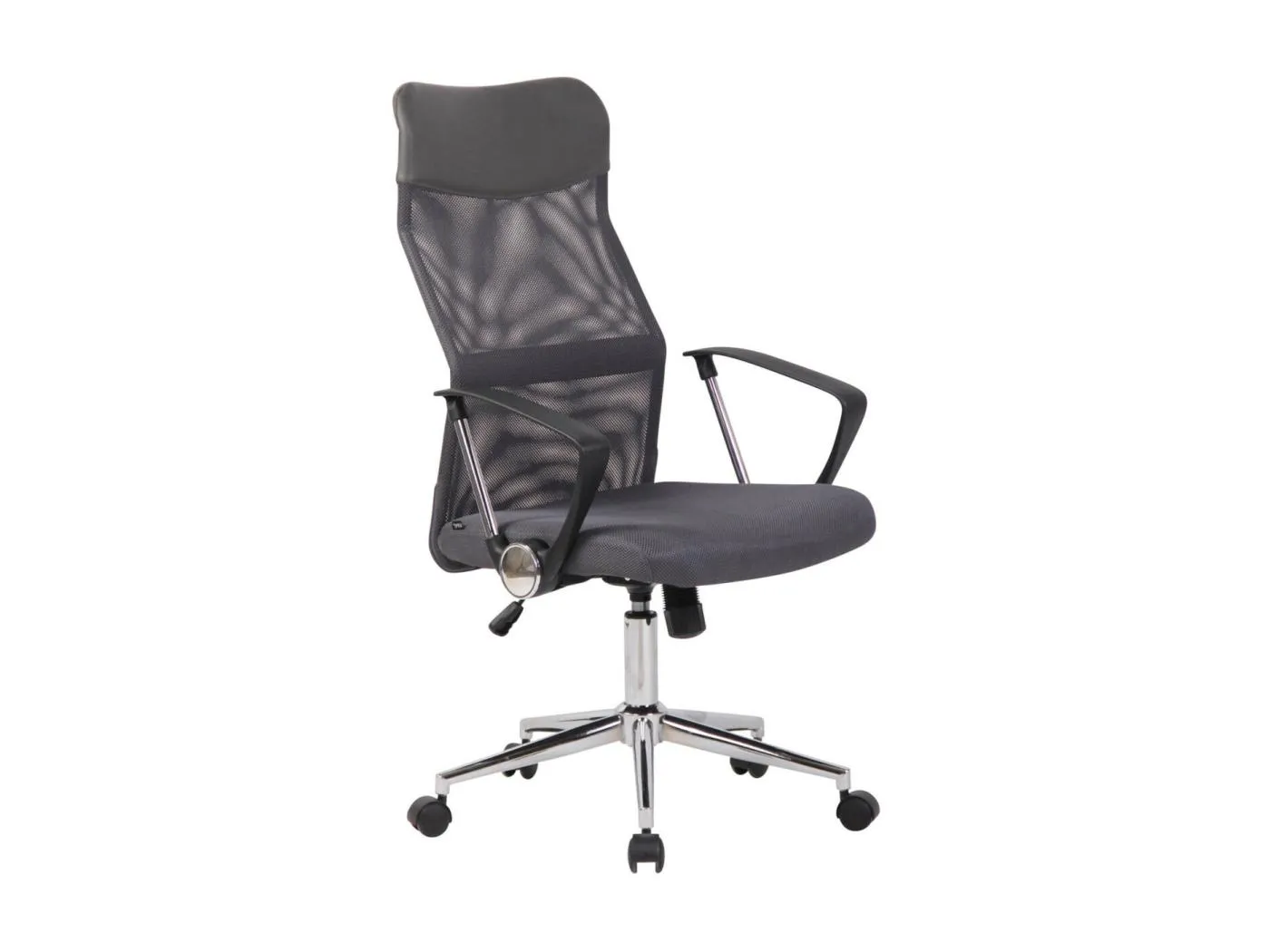 Bürostuhl - Microfaser & Metall in Chromoptik - grau - Korba