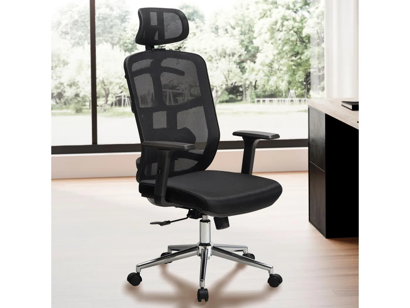 Bürostuhl Schreibtischstuhl Mesh Schwarz Drehstuhl Ergonomisch 120 kg