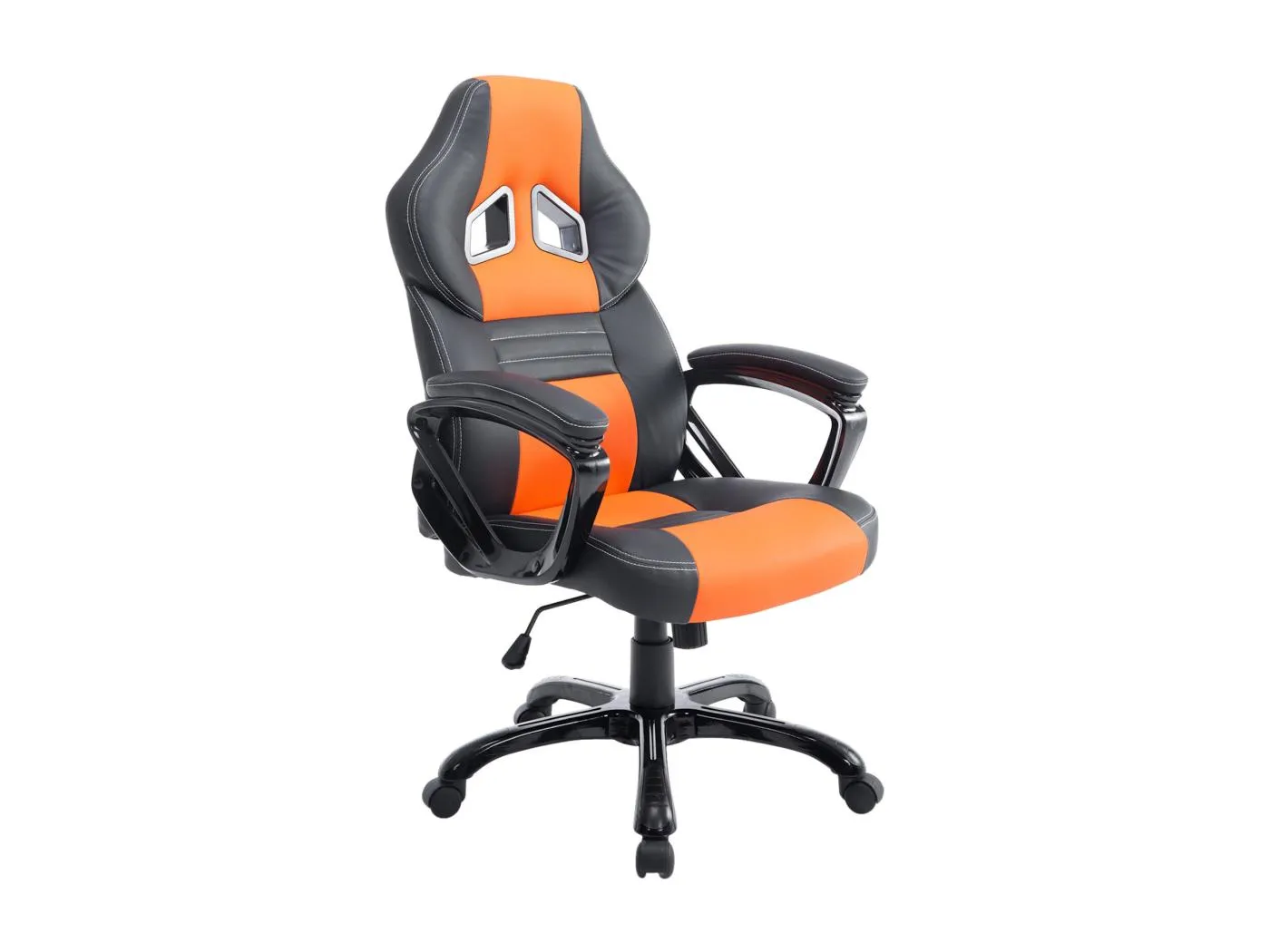 Bürosessel - Kunstleder & Kunststoff - schwarz/orange - XL Pedro