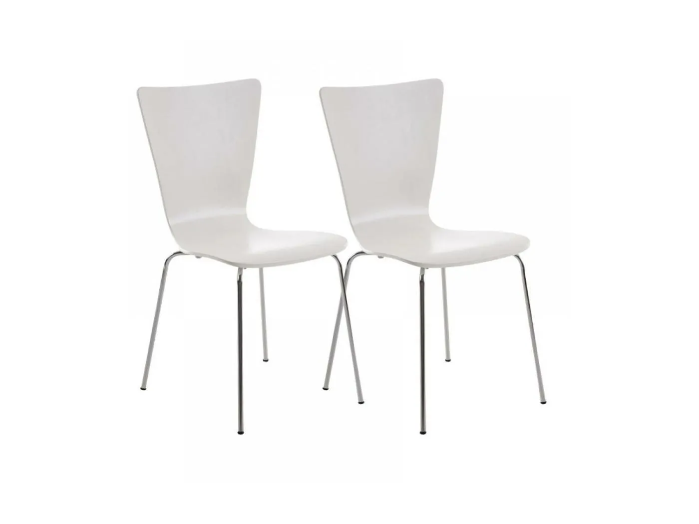 2er Set Konferenzstuhl - Holz & weiß - weiß - Aaron