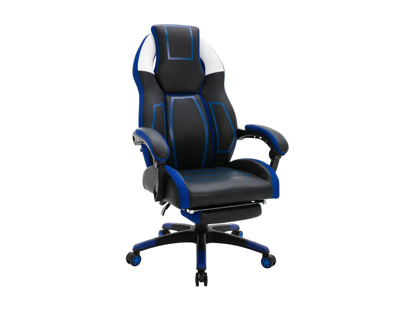 Bürosessel - Kunstleder & Kunststoff - schwarz/blau - Clovis