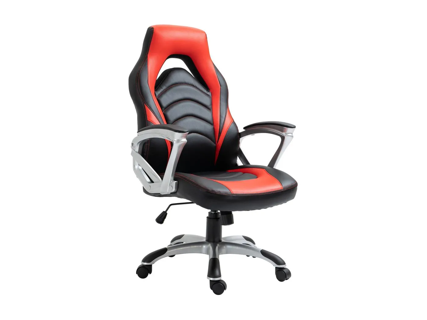 Bürosessel - Kunstleder & Kunststoff - schwarz/rot - Foxton