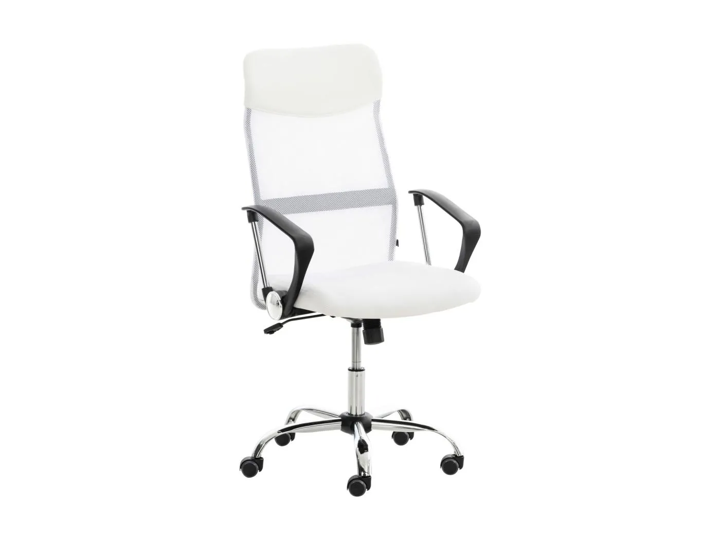 Bürosessel - Kunstleder & Metall in Chromoptik - weiß - Washington